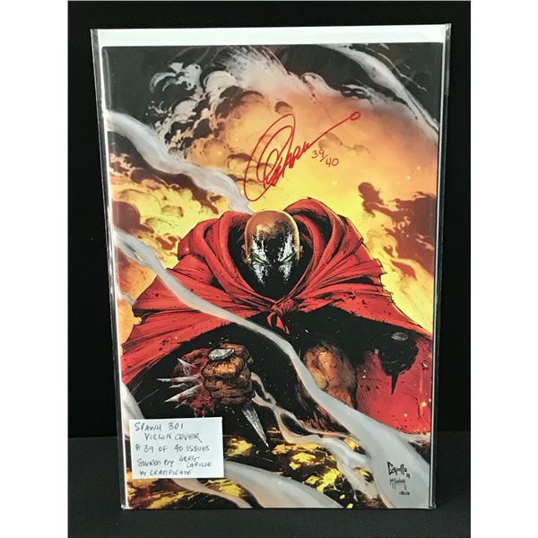 SPAWN #301 VIRGIN COVER #39 OF 40 ISSUED SIGNED BY GREG CAPULLO WITH CERTIFICATE