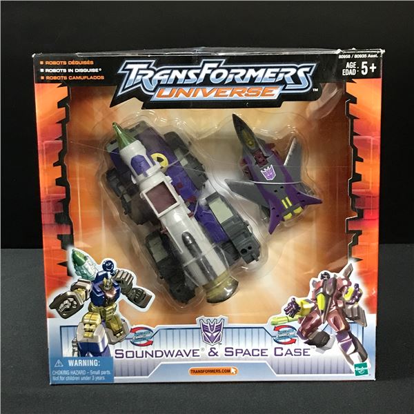 TRANSFORMERS UNIVERSE SOUND WAVE AND SPACE CASE IN BOX