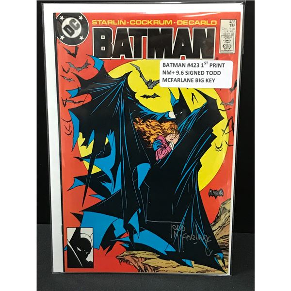 BATMAN #423 1ST PRINT SIGNED BY TODD MACFARLANE - DC COMICS