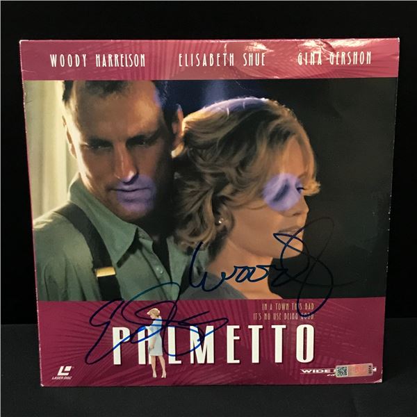 ELISABETH SHUE AND WOODY HARRELSON SIGNED PALMETTO LASER DISC (CELEBRITY AUTHENTICS COA)