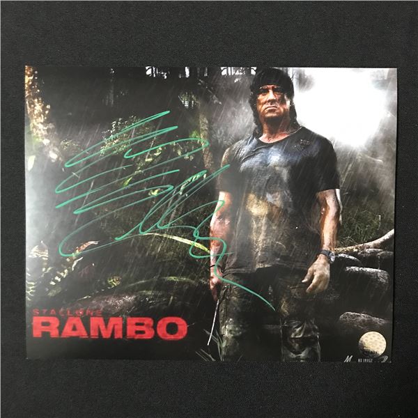 SYLVESTER STALLONE SIGNED RAMBO 8X10 - KB COA