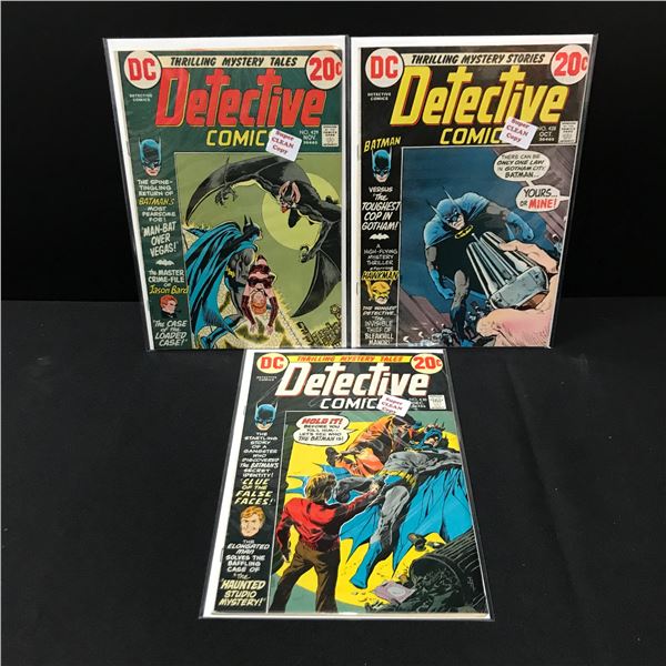 LOT OF 3 DETECTIVE COMICS #428-430 - DC COMICS