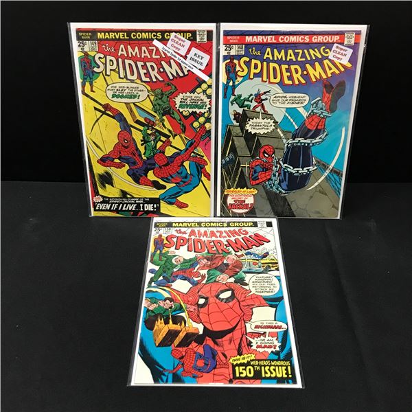 LOT OF 3 THE AMAZING SPIDERMAN COMICS #148-150 - MARVEL COMICS