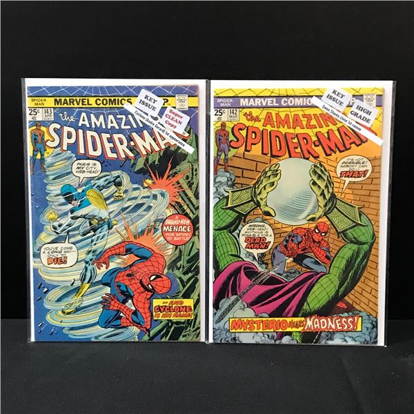 LOT OF 2 THE AMAZING SPIDERMAN COMICS #142-143 - MARVEL COMICS