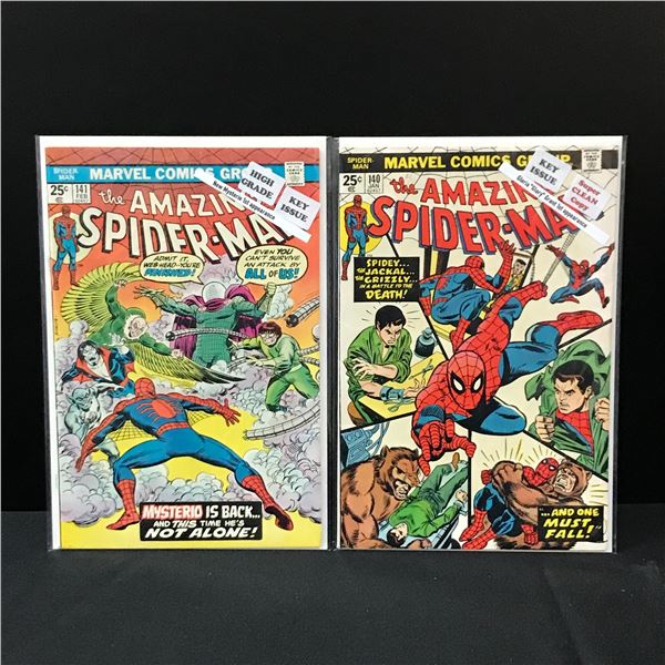 LOT OF 2 THE AMAZING SPIDERMAN COMICS #140-141 - MARVEL COMICS