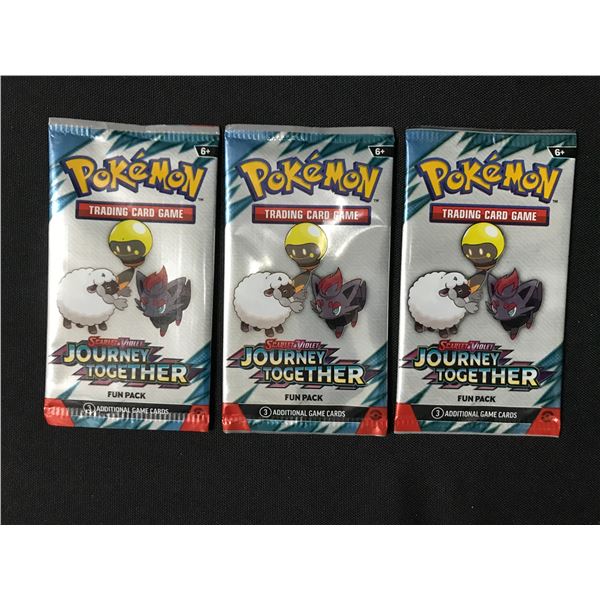 LOT OF 3 POKEMON TCG SCARLET & VIOLET JOURNEY TOGETHER SEALED FUN PACKS