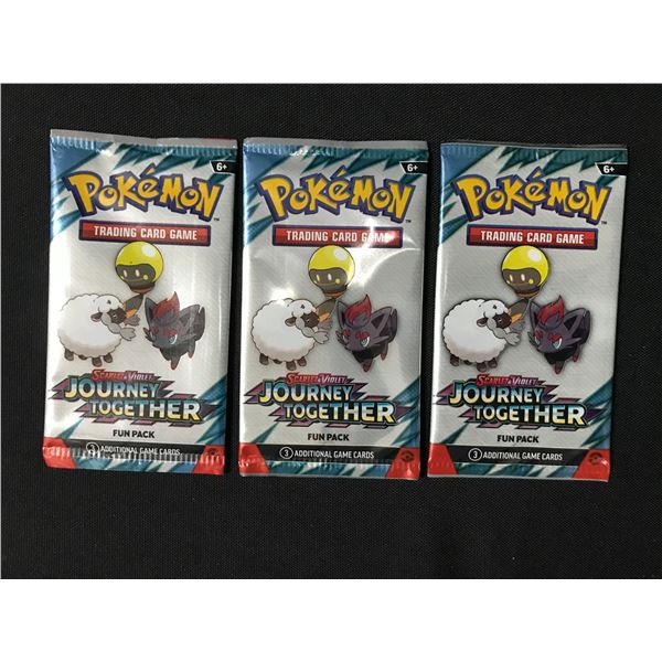 LOT OF 3 POKEMON TCG SCARLET & VIOLET JOURNEY TOGETHER SEALED FUN PACKS