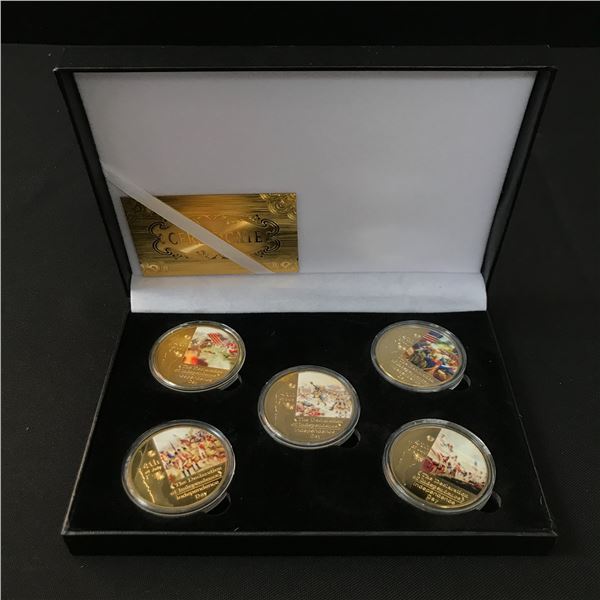 LOT OF 5 KEY AMERICAN EVENT COINS IN COMMEMORATIVE CASE