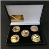 Image 1 : LOT OF 5 BATTLE COINS IN COMMEMORATIVE CASE