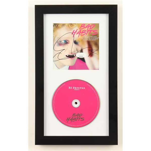 ED SHEERAN SIGNED AND FRAMED BAD HABITS CD SLEEVE - JSA COA