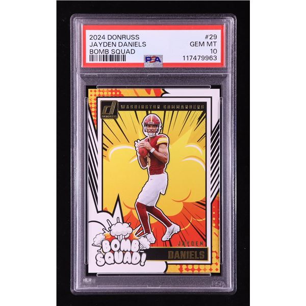 2024 DONRUSS JAYDEN DANIELS BOMB SQUAD - PSA GRADE 10