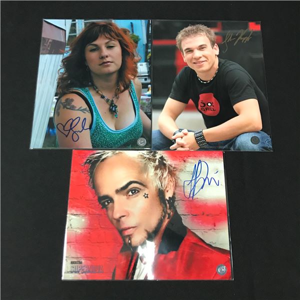 LOT OF 3 SIGNED 8 X 10  PICTURES - ICON COA