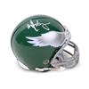 Image 1 : MARK WAHLBERG AND VANCE PAPALE DUAL SIGNED EAGLES MINI HELMET - CELEBRITY AUTHENTICS COA