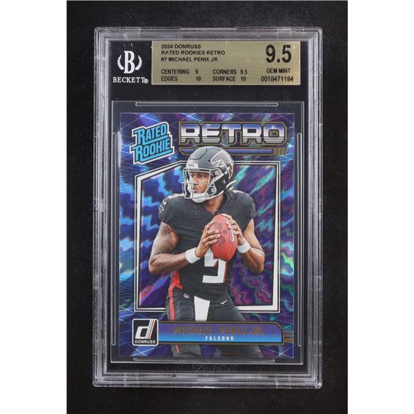 2024 RATED ROOKIES RETRO MICHAEL PENIX JR TRADING CARD - BECKETT GRADE 9.5