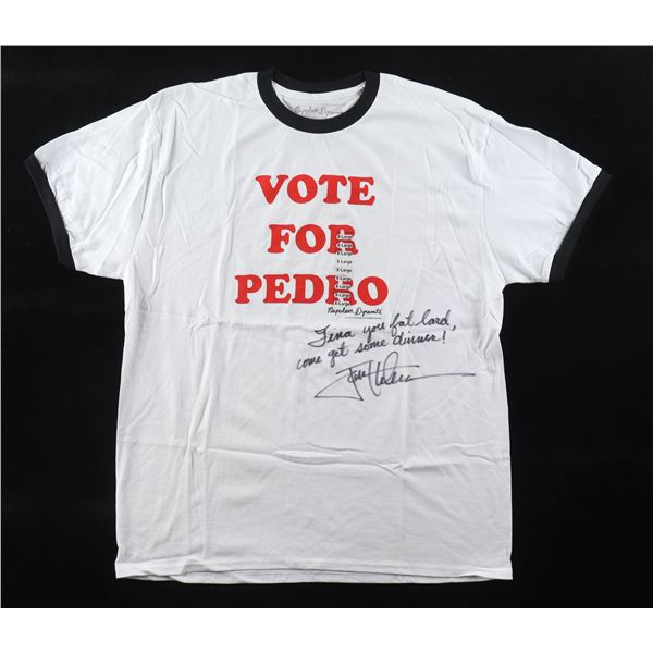 JON HEDER SIGNED SIGNED AND INSCRIBED VOTE FOR PEDRO T-SHIRT (JSA COA)