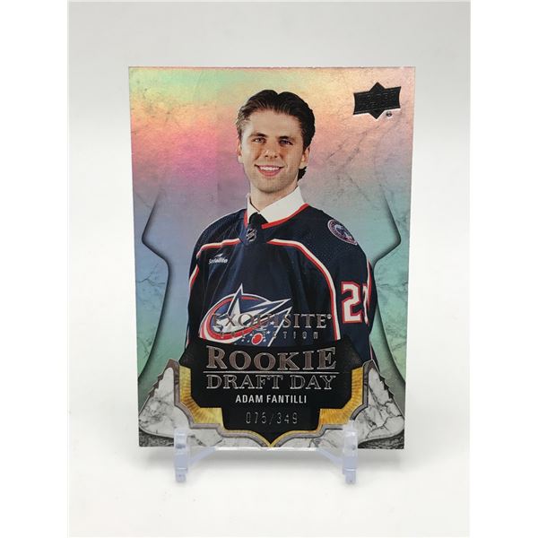 2023-24 UPPER DECK EQUISITE COLLECTION ROOKIE DRAFT DAY ADAM FANTILLI TRADING CARD