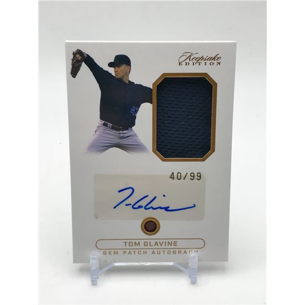 2024 KEEPSAKE EDITION TOM GLAVINE SIGNED GEM PATCH TRADING CARD 40/99