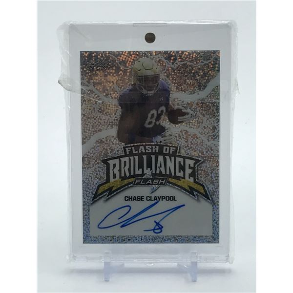 CHASE CLAYPOOL SIGNED FLASH OF BRILLIANCE LEAF TRADING CARD - LEAF COA