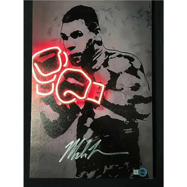 MIKE TYSON SIGNED 11 X 18 CANVAS WWOC COA