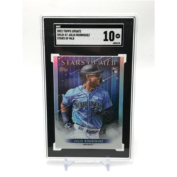 2022 TOPPS UPDATE JULIO RODRIGUEZ TRADING CARD - SGC GRADE 10