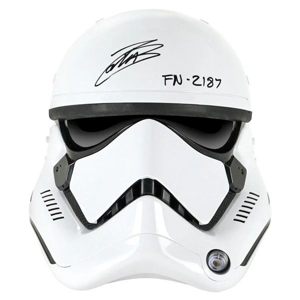 JOHN BOYEGA SIGNED STORM TROOPER HELMET - CELEBRITY AUTHENTICS COA