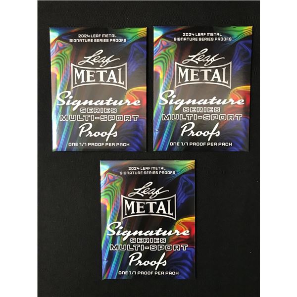 LOT OF 3 2024 LEAF METAL SIGNATURE SERIES MULTI SPORT PROOF SEALED PACKS