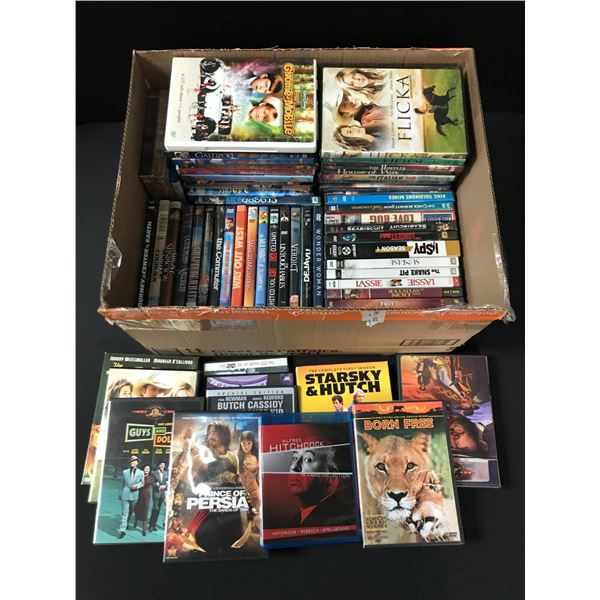 LARGE BOX OF DVDS IN CASES