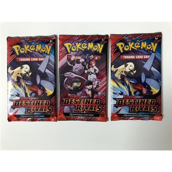 LOT OF 3 POKEMON TCG SCARLET & VIOLET DESTINED RIVALS SEALED PACKS