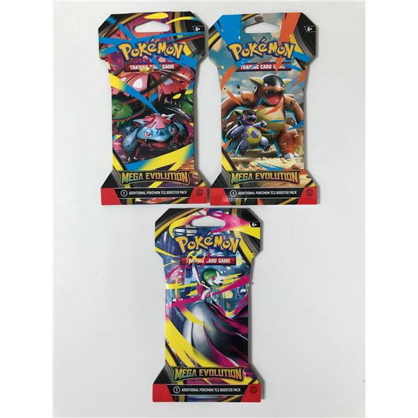LOT OF 3 POKEMON TCG MEGA EVOLUTION SEALED PACKS