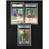Image 1 : LOT OF 3 HIGHLY GRADED BASEBALL TRADING CARDS