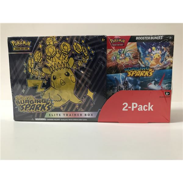 POKEMON TCG SCARLET & VIOLET SURGING SPARKS ELITE TRAINER BOX 2 PACK SEALED