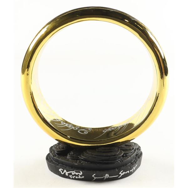 ELIJAH WOOD AND SEAN ASTIN SIGNED AND INSCRIBED LORD OF THE RINGS RING - BECKET COA WITNESSED