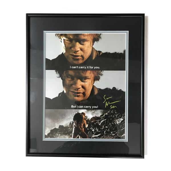 SEAN ASTIN FRAMED, SIGNED AND INSCRIBED LORD OF THE RINGS 8X10 - WWOC COA