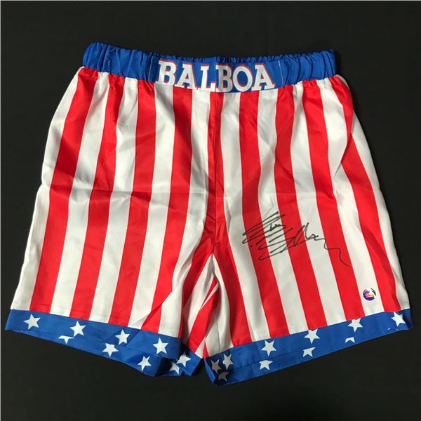 SYLVESTER STALLONE SIGNED ROCKY BOXING TRUNKS KB COA