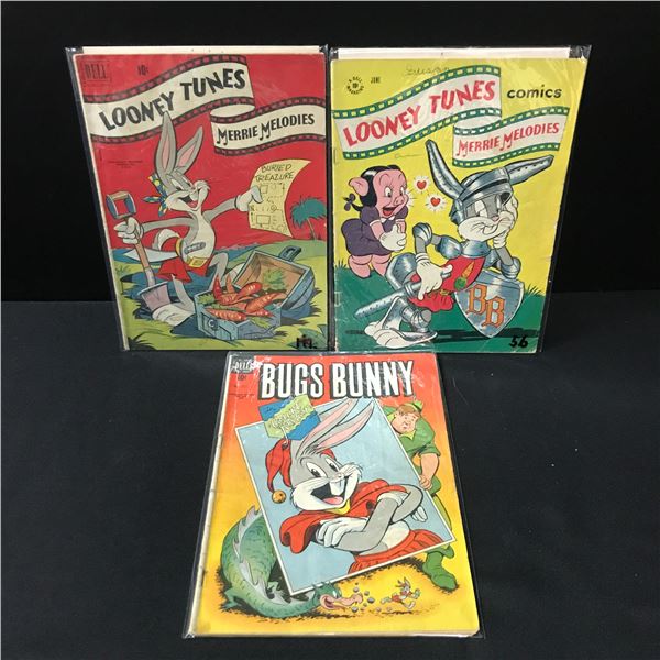 LOT OF 3 COMICS WITH BUGS BUNNY ON THE COVER - DELL COMICS