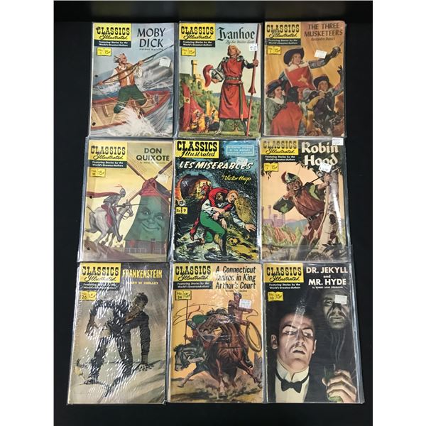 LOT OF 9 CLASSICS ILLUSTRATED COMICS