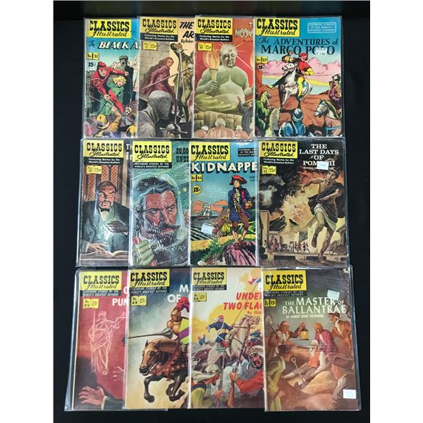 LOT OF 12 CLASSICS ILLUSTRATED COMICS