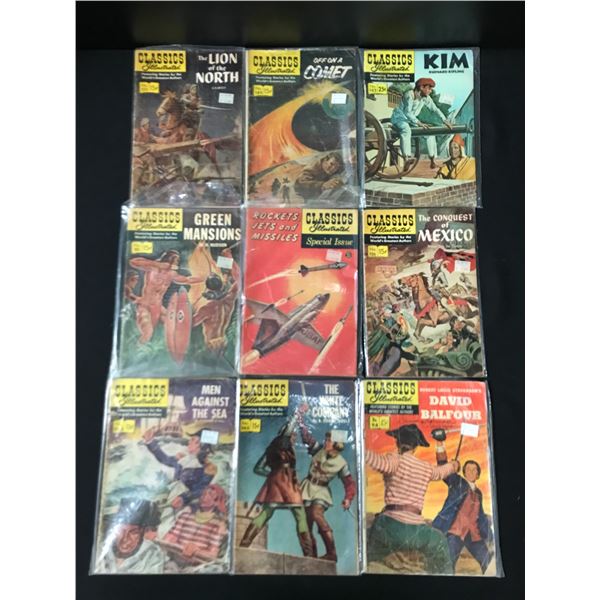 LOT OF 9 CLASSICS ILLUSTRATED COMICS