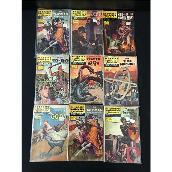LOT OF 9 CLASSICS ILLUSTRATED COMICS