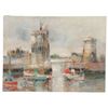 Image 1 : Louis Rosan - French Harbor Oil Painting