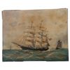 Image 1 : 19th c. Clipper Ship Oil on Canvas Painting