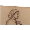 Image 3 : Edith Emerson - Praying Figure Charcoal Drawing