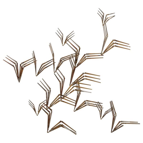 20th c. Brutalist Bird Wall Sculpture