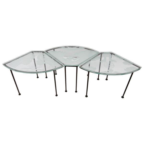 Valerie Maynard - Three Section Iron & Glass Table