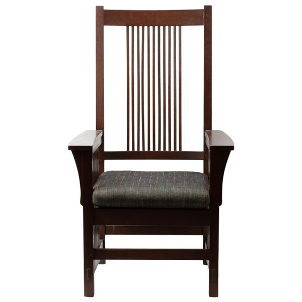 20th c. Stickley Mission Spindle Armchair