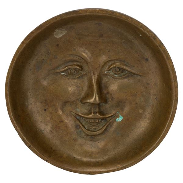 Man in the Moon Belgian Brass Trinket Dish