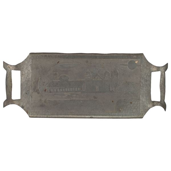 1930s Spanish Mission Hand-Forged Aluminum Tray