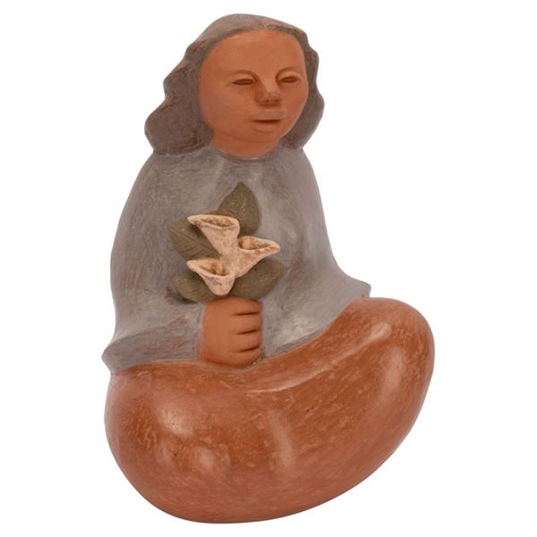 Catolom Signed Mexican Folk Art Clay Figurine