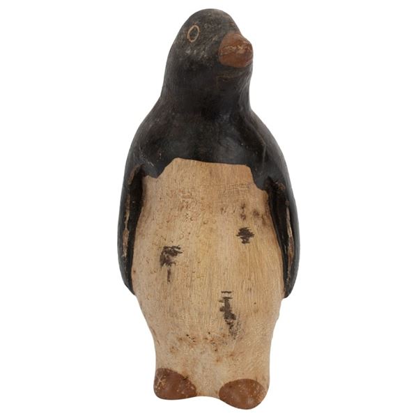 Carved & Painted Wood Folk Art Penguin