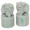 Image 1 : Pair Chinese Foo Dog Jade Chop Seal Statuettes